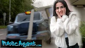 Public Porn - British Brunette Teen with Big Tits Sucks and Fucks after Nearly Getting Run Over by a Runaway Sex Taxi