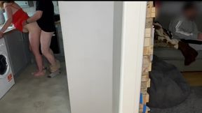 Cheating wife gets fucked in the kitchen by her friend's husband