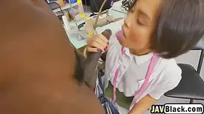 Slutty Asian Cute Tailor Chick Extra Shop Service Big Black Cock Blowjob