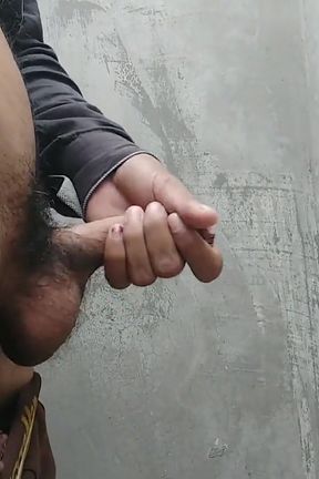 Horny Boy Showing Big Cock in Bathroom and Jerking