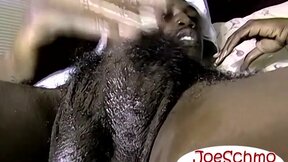 Hot JBone drops a thickload after wanking off his black cock