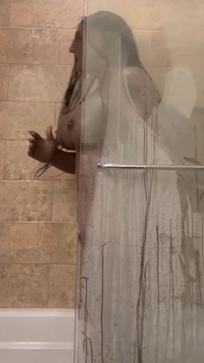 Black Babe Danae in the Shower & Unmasking