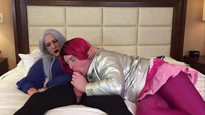 Trans Woman Sucks Giant Trans Cock