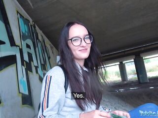 Public Agent Hot Czech body fucked under public bridge after sucking cock