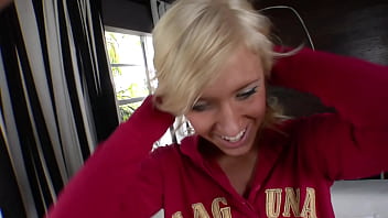 The skinny hottie had to prove her legal age before she jumped on the cock and then got some man milk in her mouth