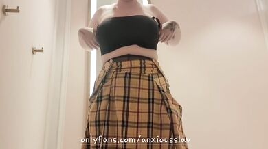 Busty MILF strips down in Victoria’s Secret fitting rooms trying on bras