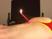Lighted Candle In Stud's PHAT Ass