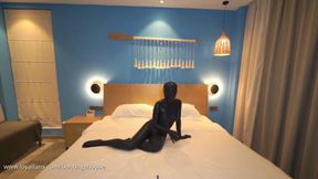 The fully-covered doll in the hotel