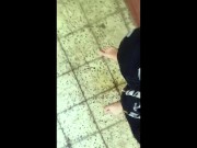 "I´m pig" Tattooed twink pisses in swimsuit