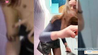 PublicToiletShow - Teen Babe Fucks Herself with Vibrator in Restroom While Being Watched