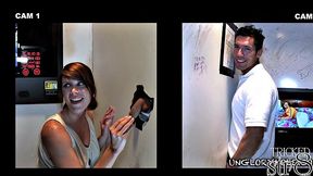 Handsome horny guy visits gay gloryhole