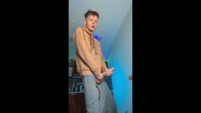 Huge Cumshot From A Skinny Boy With A Surprisingly Big Cock