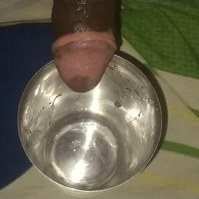 I came home and immediately released lots of cum inside the glass