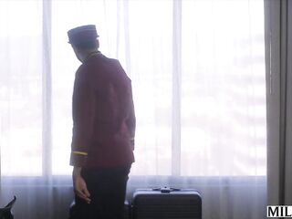 MILFY Luscious mother I'd like to fuck uses bellboy for her joy