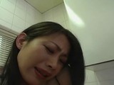 Asian milf, Maki Tomoda is getting her hairy cunt fungered and filled up with vegetables