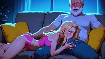 Movie night with my stepfather (AI-generated)