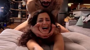 Teen slave gets hard anal drilled and cummed in