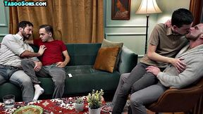 Horny twinks assfucked by DILFs in group