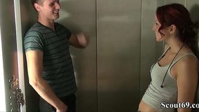 German Teen Slut Gets Fucked by Random Dude in Hotel Elevator - 18yo Natalie Lets Stranger Bang Her