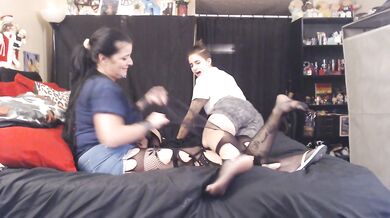 Pantyhose Flipflops Foot worship Clothes Ripping Off