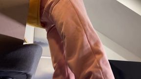 Redhead college cutie tries on mini skirt & gets caught on camera