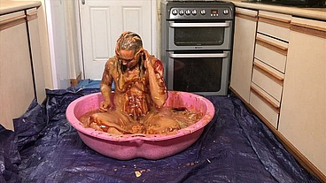 Girl Trashed in Horrendous, Disgusting 45 minute Food Gunge WAM
