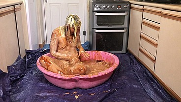 Girl Trashed in Horrendous, Disgusting 45 minute Food Gunge WAM
