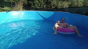 Wet Summer Ride. Handjob in the Pool