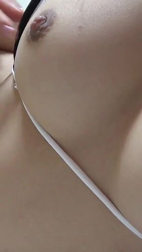 Japanese Girl Continues Exercising in Apartment Even Though Big Tits Stick Out of Bra and Thong Micro Bikini Wedgie Ass