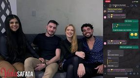 Encontro com casal bi safado, rolou muita putaria sem limites entre dois casais bi.