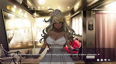 Junko ties the knot all wet and messy in her drenched gown