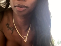 Big tits and ass black tranny