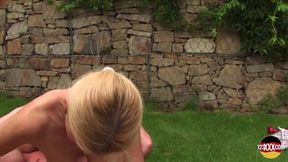 Beautiful Blonde Gets Drilled Hard Outdoors