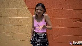 Filthy Asian Lulu Gives Blowjob and Rides Big Dick in Porno Casting