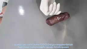 SUPER TIGHT SURGICAL LATEX GLOVE CUM CONTROL ASIAN FEMDOM MISTRESS