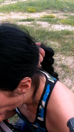 Jaw-dropping moment from &quot;Very Sloppy Outdoor Cock Sucking From Tattooed Russian Dirtbike Teen&quot;