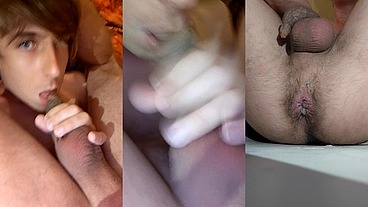 Sexy self-sucking with anal lube