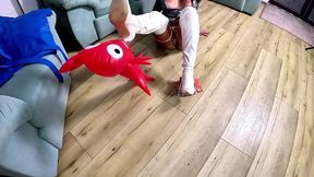 inflatable wrestler strap on fantasy. riding, doggy, double cum and inflatable popping