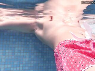 Lady Dee cute shy Czech teen swimming
