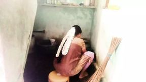 Indian milf suds up dirty dishes, then sucks dude's cock&#x1F346; enthusiastically, loud and proud.