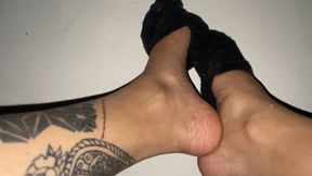 taking off the smelly sock
