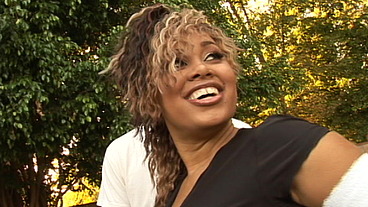 Black and white double penetration of Moné Divine