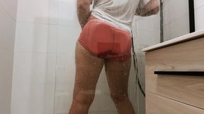 Taking a shower BIG ASS
