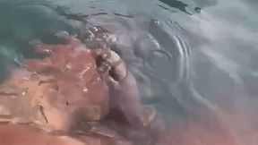 Listening to gooning audio in the pool and jerking off