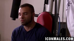 Nick teases with slow strokes of his thick hard cock