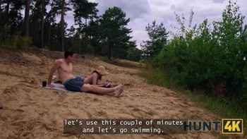 HUNT4K. He spotted the Couple at a Nudist beach and joined them
