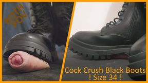 LittleShoes - Black Combat Boots Cock Crush Trample Size 34 | 039C