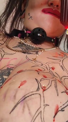 Gothic Chubby Submissive Training Hot Wax
