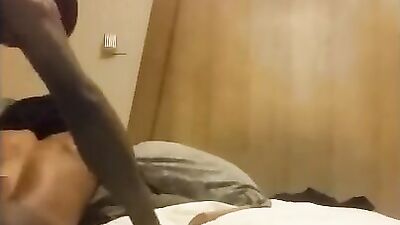 Horny black guys are having gay sex in the hotel room