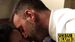 UKSubSluts com - Young subslut gets spanked and fucked hard by a dominant guy